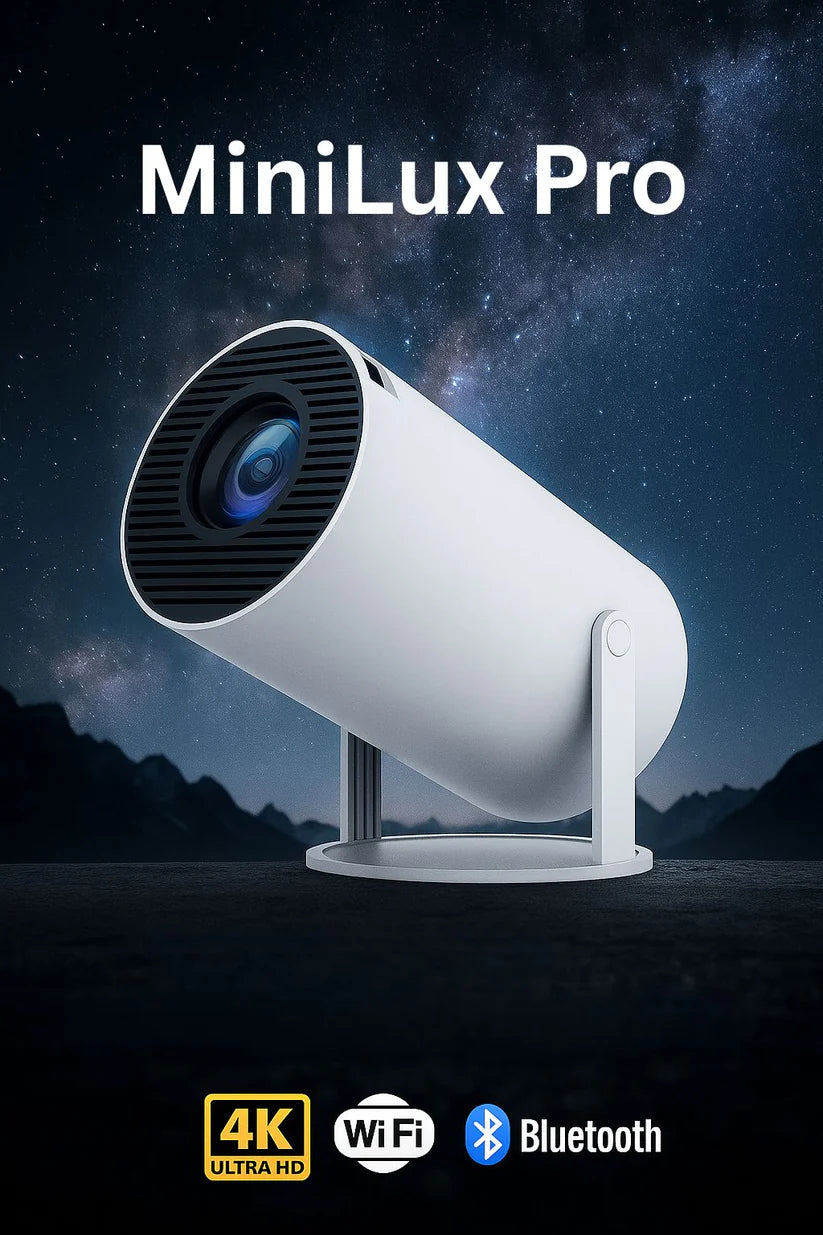MiniLux Pro – Pametni Mini Projektor nove generacije sa Bluetooth i WiFi povezivanjem (2026 model)