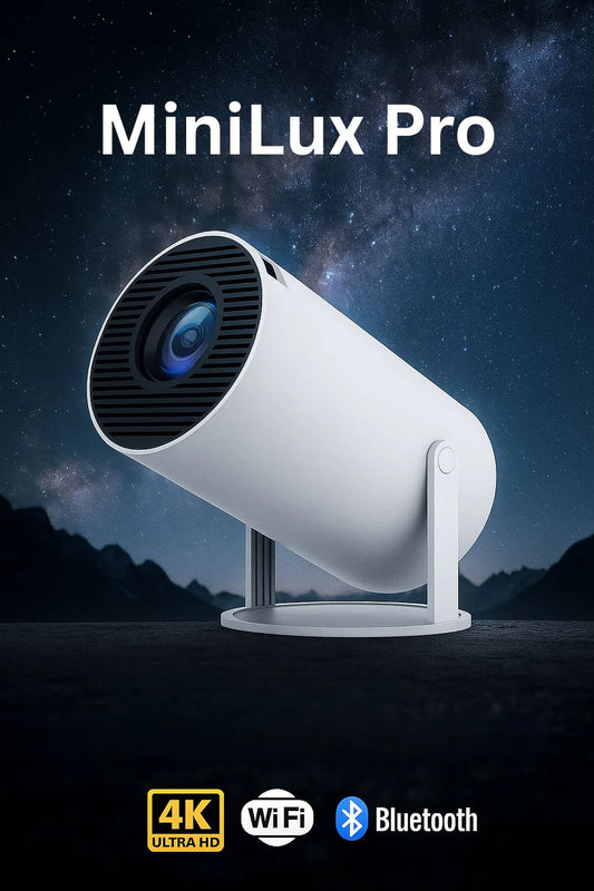 MiniLux Pro – Pametni Mini Projektor nove generacije sa Bluetooth i WiFi povezivanjem (2026 model)