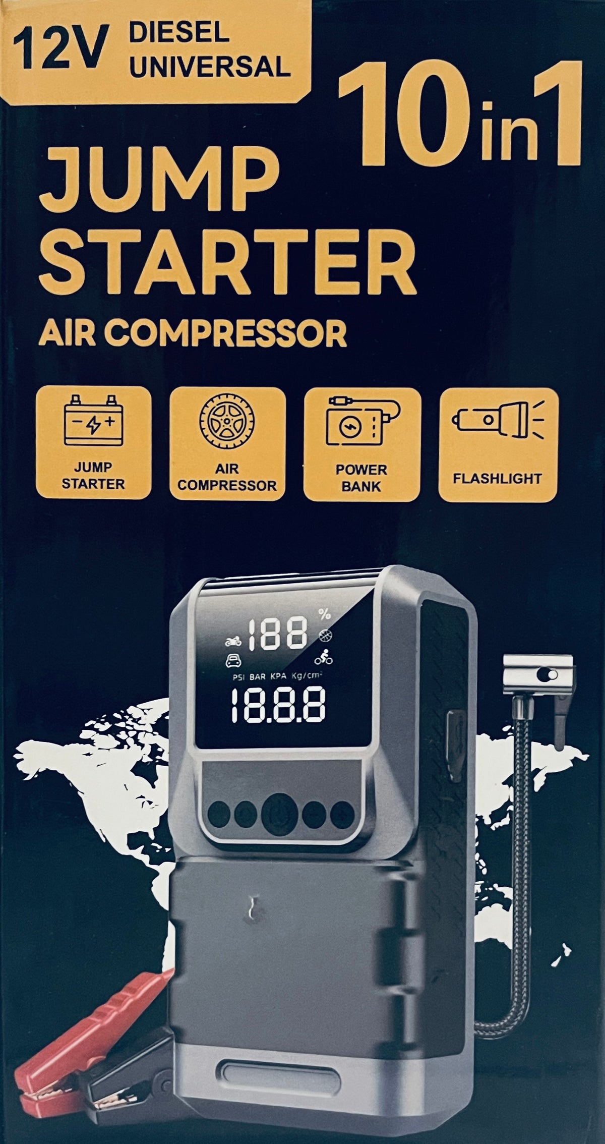 JUMP STARTER + ZRAČNI KOMPRESOR 10u1
