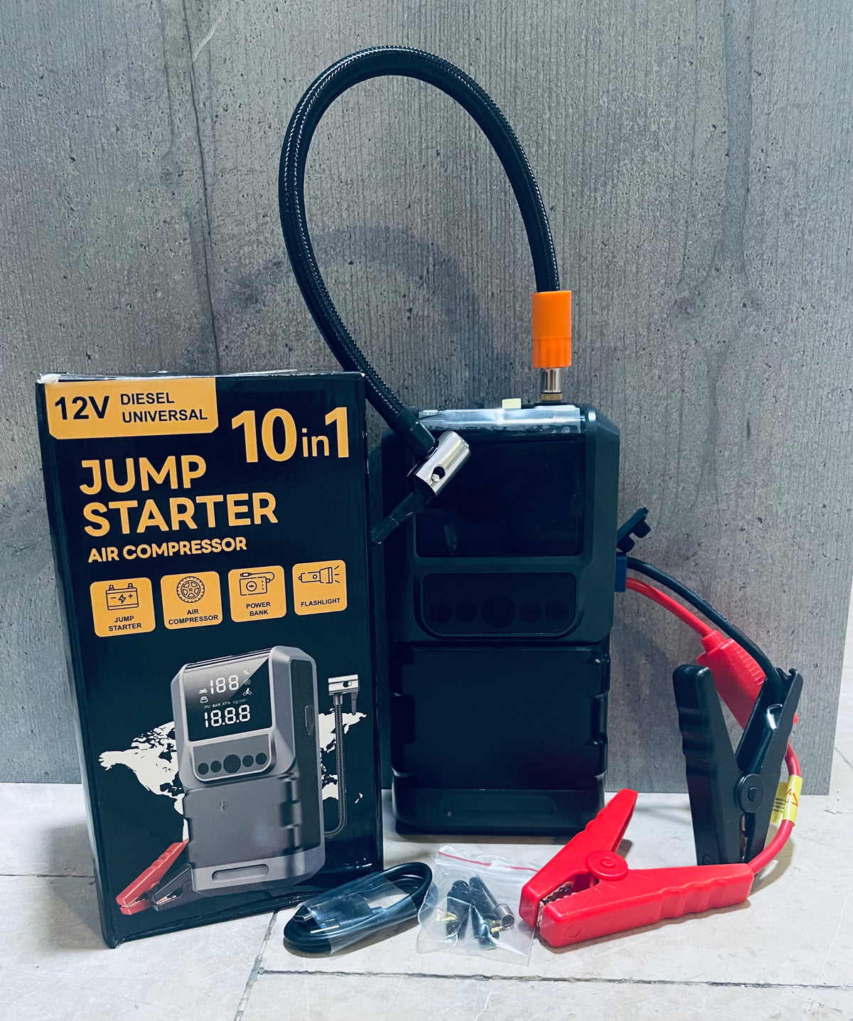 JUMP STARTER + ZRAČNI KOMPRESOR 10u1